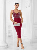 Radiant Midnight Constellation Evening Dress – Side View