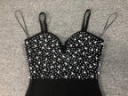 Radiant Midnight Constellation Evening Dress – Front View
