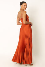 Captivating Terra Drape Evening Dress – Side View