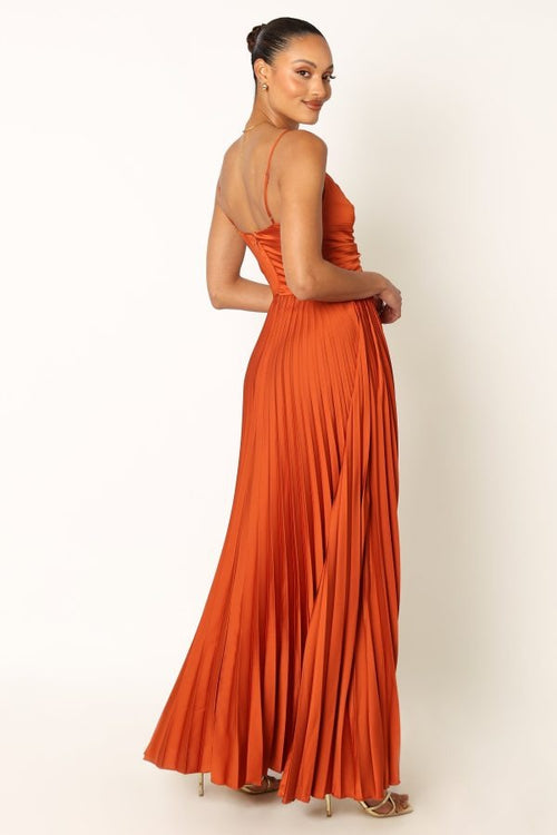 Captivating Terra Drape Evening Dress – Side View