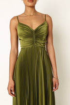 Captivating Terra Drape Evening Dress – Close Up