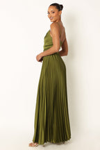Captivating Terra Drape Evening Dress – Back View