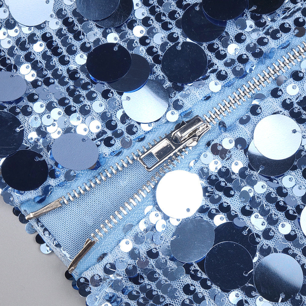 Refined Blue Solstice Evening Dress – Silhouette