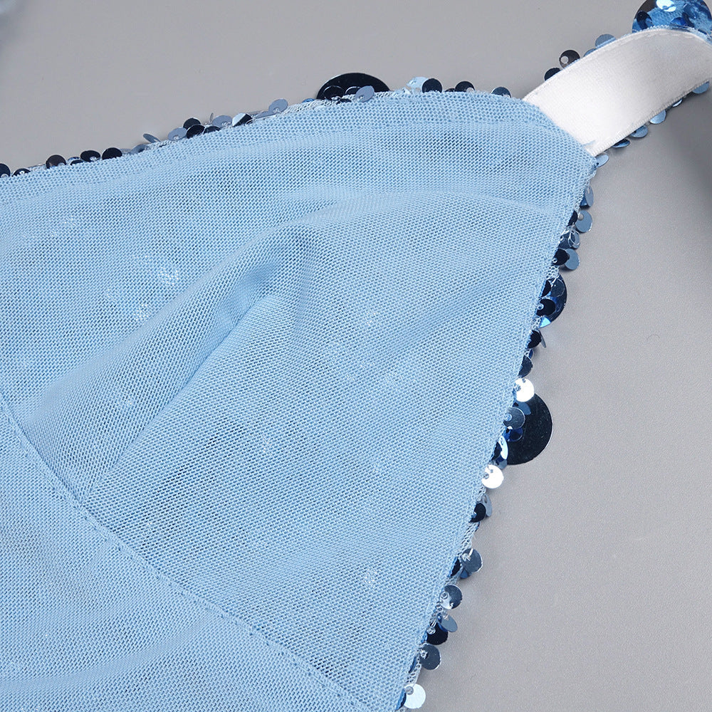 Refined Blue Solstice Evening Dress – Close Up
