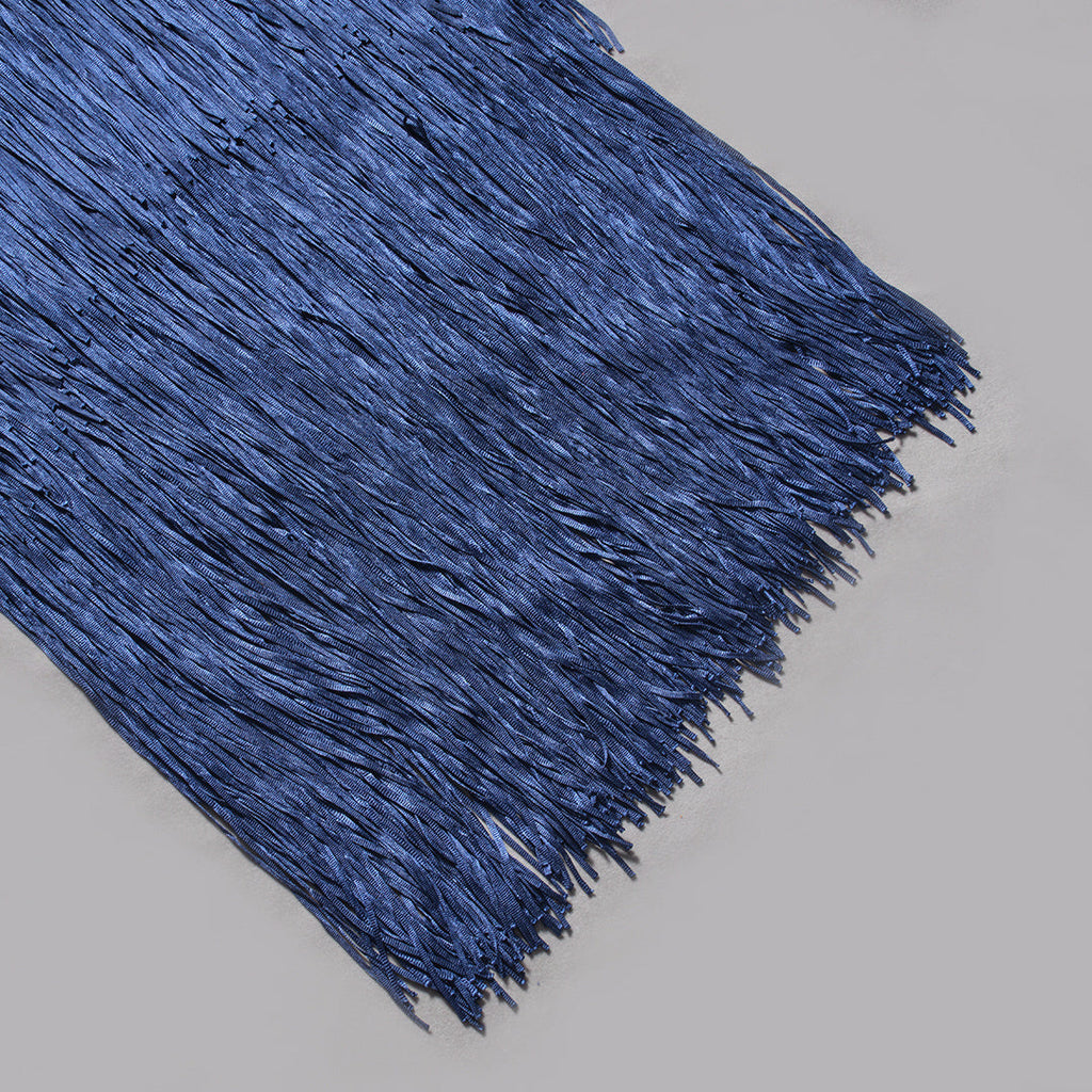 Polished Midnight Fringe Evening Dress – Flow Shot