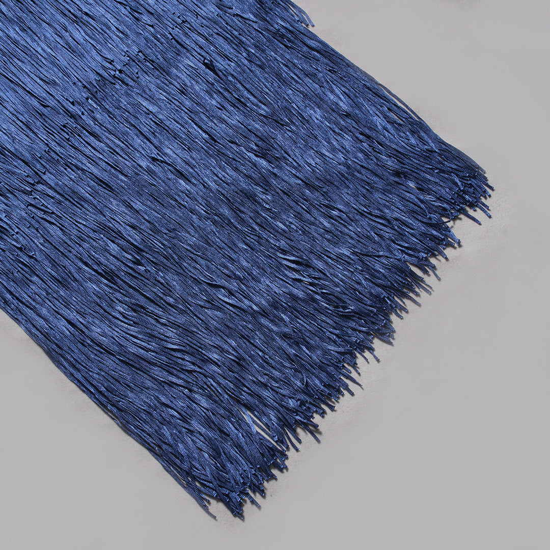 Polished Midnight Fringe Evening Dress – Flow Shot