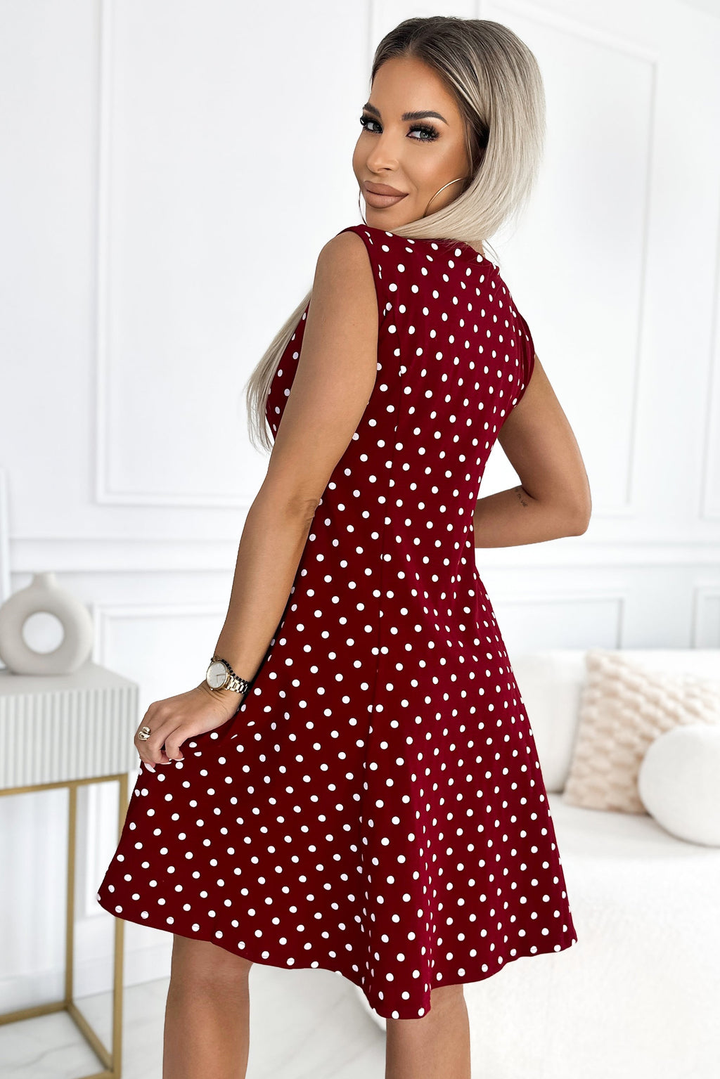 Luxe Polka Passion Cocktail Dress – Side View