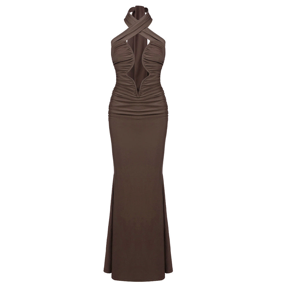 Luxe Crimson Ceremony Evening Dress – Draped Look