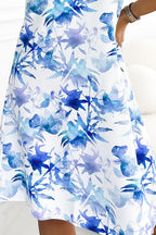 Graceful Sapphire Cascade Cocktail Dress – Back View