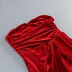 Sophisticated Velvet Whisper Evening Dress – Full Length