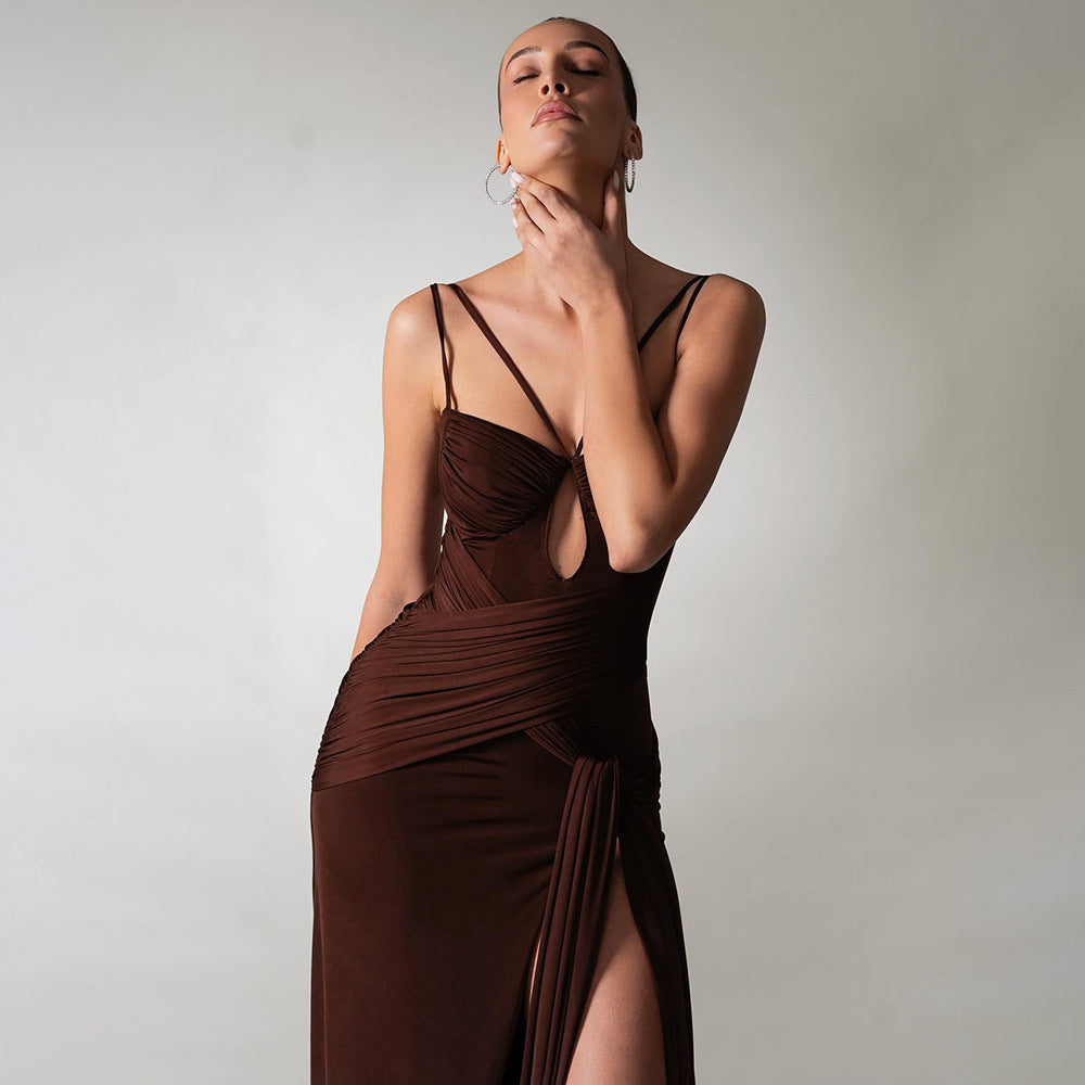 Captivating Silken Dusk Evening Dress – Full Length