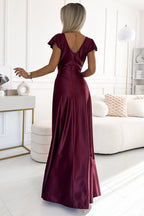 Sophisticated Venetian Whisper Evening Dress – Model View