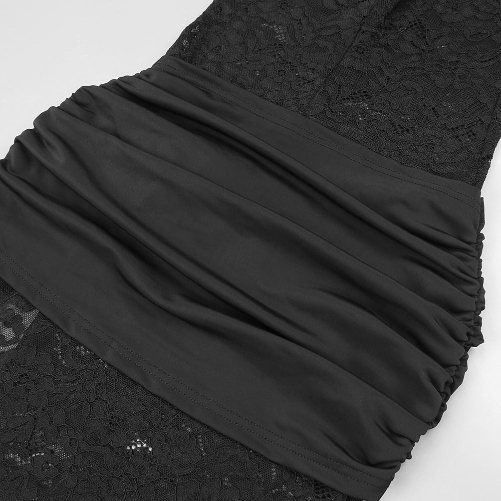 Enchanting Noir Decadence Evening Dress – Texture Detail
