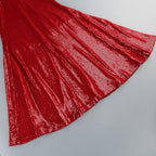Graceful Crimson Lure Evening Dress – Texture Detail