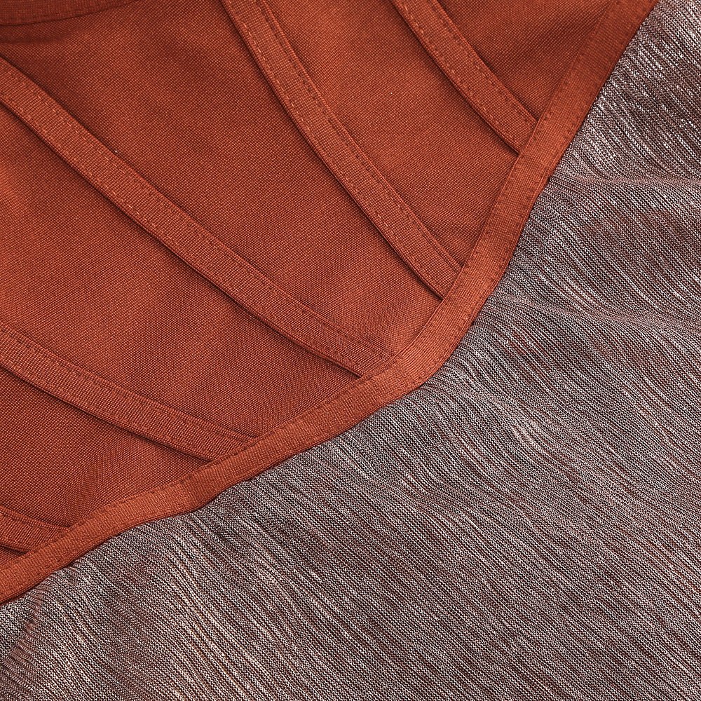 One-Shoulder Corset Bodycon Maxi Dress with Draped Shawl Detail - View 5