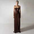 Captivating Silken Dusk Evening Dress – Front View