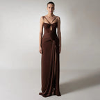 Captivating Silken Dusk Evening Dress – Front View
