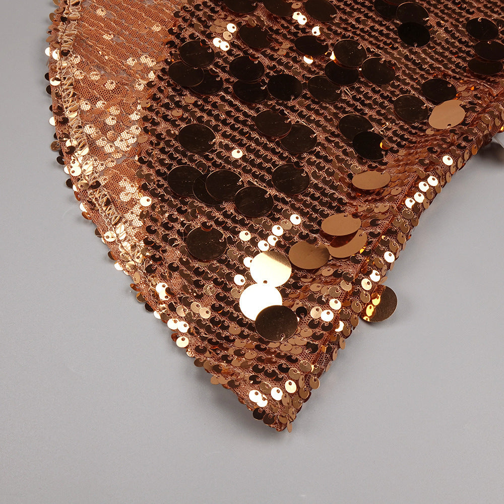 Radiant Golden Decadence Evening Dress – Full Length