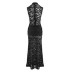 Enchanting Noir Decadence Evening Dress – Movement Shot