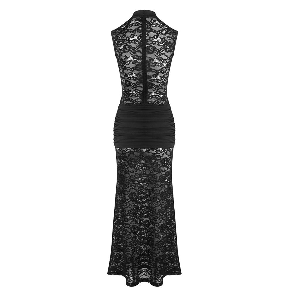 Enchanting Noir Decadence Evening Dress – Movement Shot