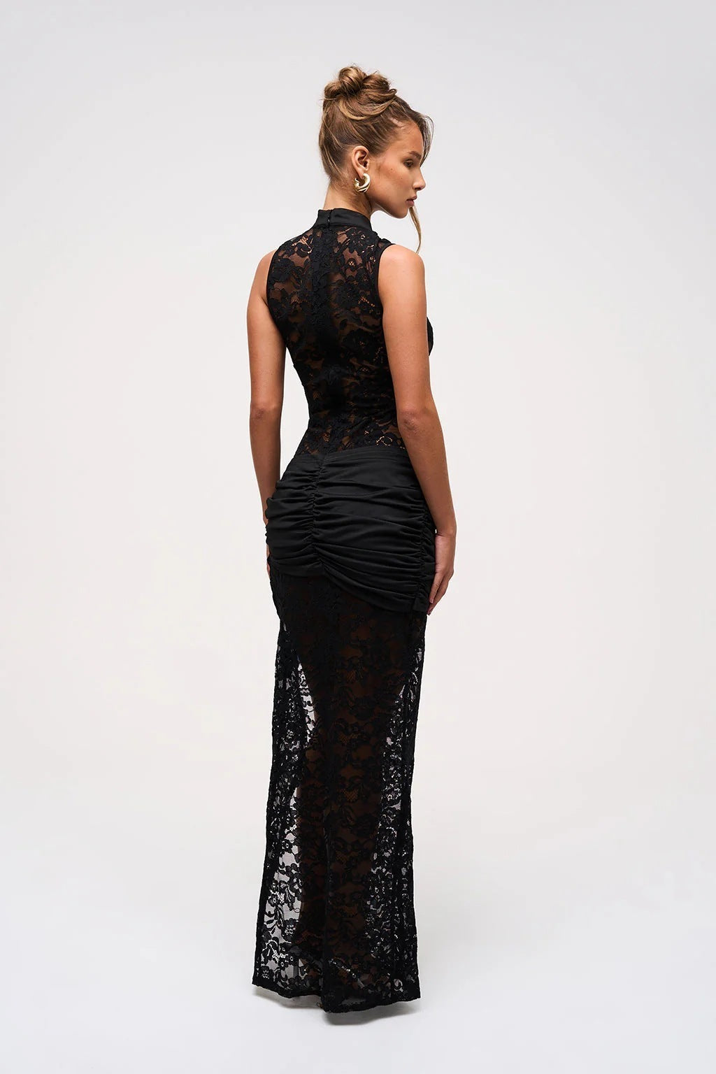 Enchanting Noir Decadence Evening Dress – Detail View