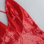 Graceful Crimson Lure Evening Dress – Back View