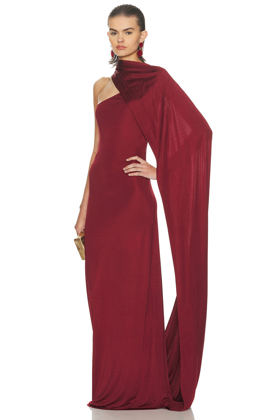 Chic Royal Drift Evening Dress – Front View