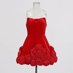Alluring Crimson Sonata Cocktail Dress – Side View