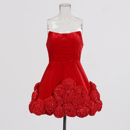 Alluring Crimson Sonata Cocktail Dress – Side View