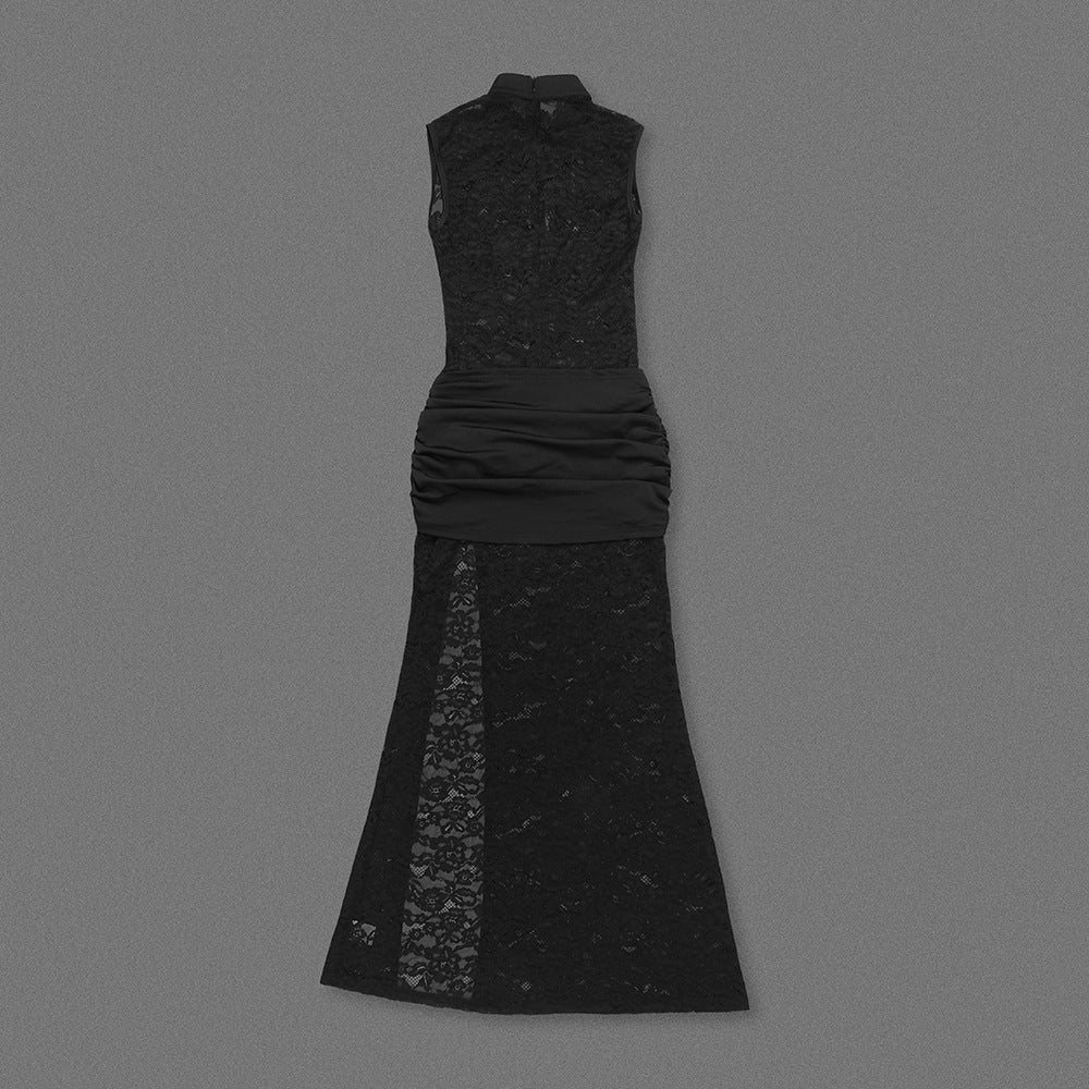 Enchanting Noir Decadence Evening Dress – Close Up