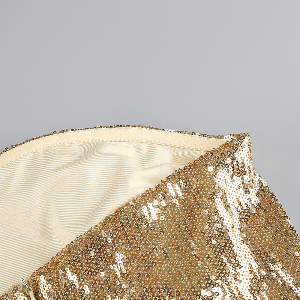 Alluring Gilded Ember Evening Dress – Texture Detail