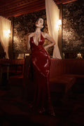 Graceful Crimson Lure Evening Dress – Front View