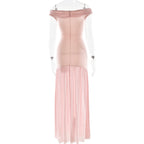Captivating Blush Twilight Evening Dress – Texture Detail