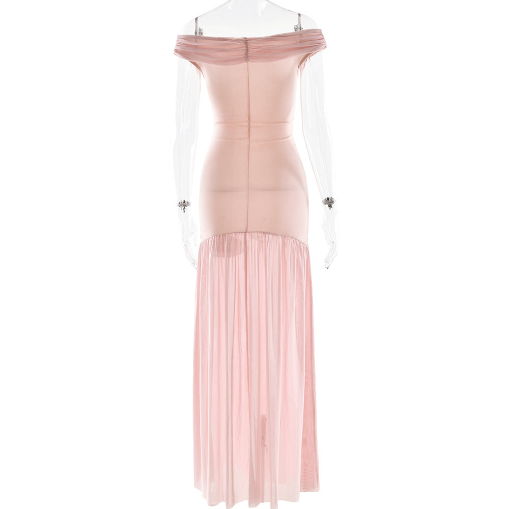 Captivating Blush Twilight Evening Dress – Texture Detail