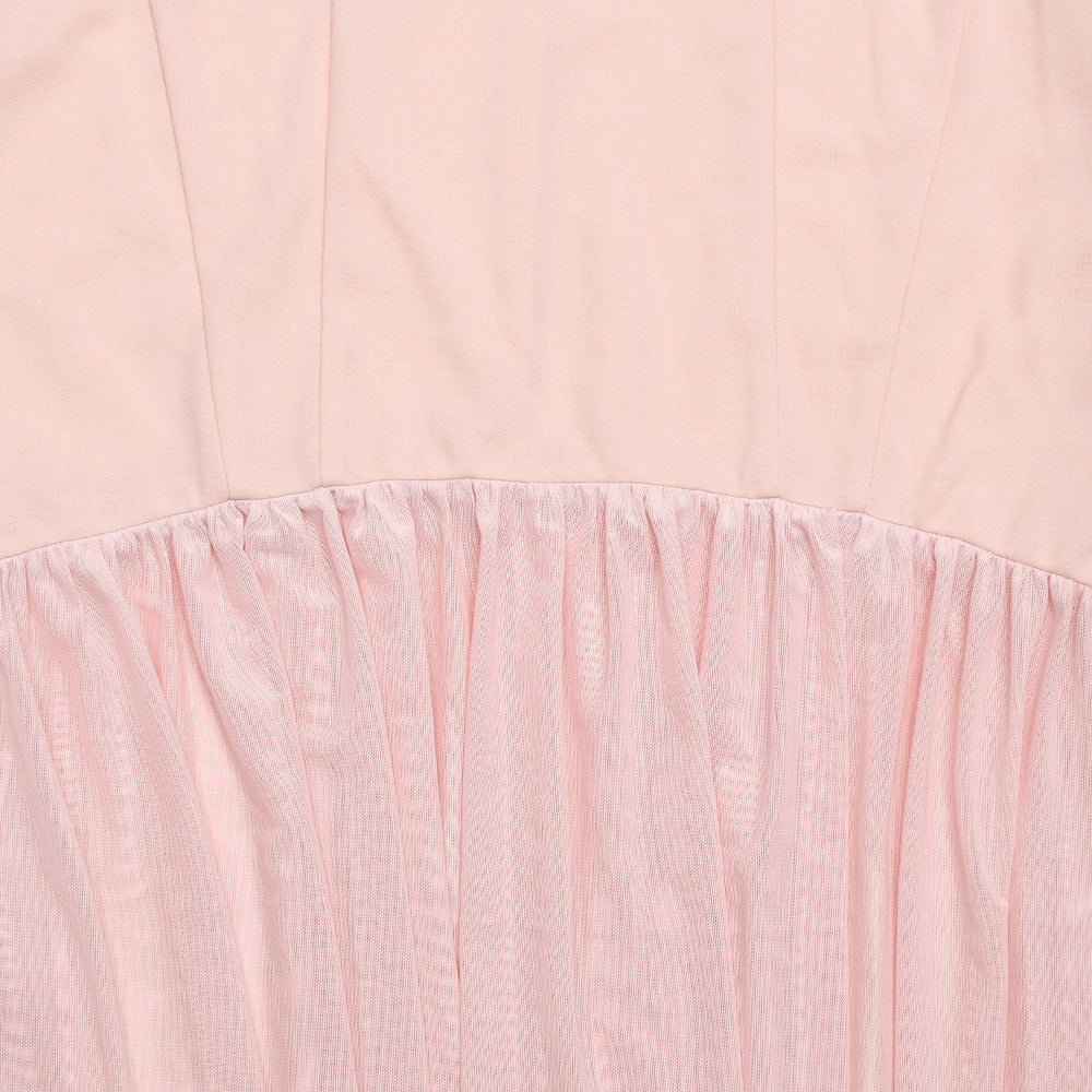 Captivating Blush Twilight Evening Dress – Back View