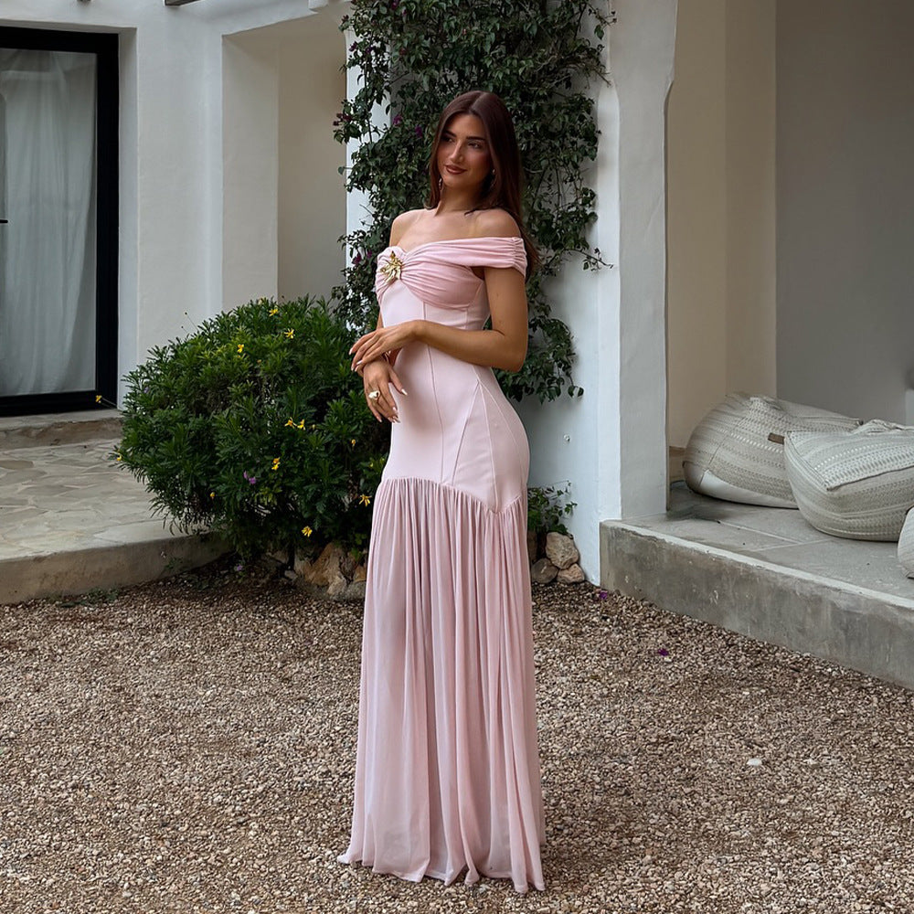 Captivating Blush Twilight Evening Dress – Side View