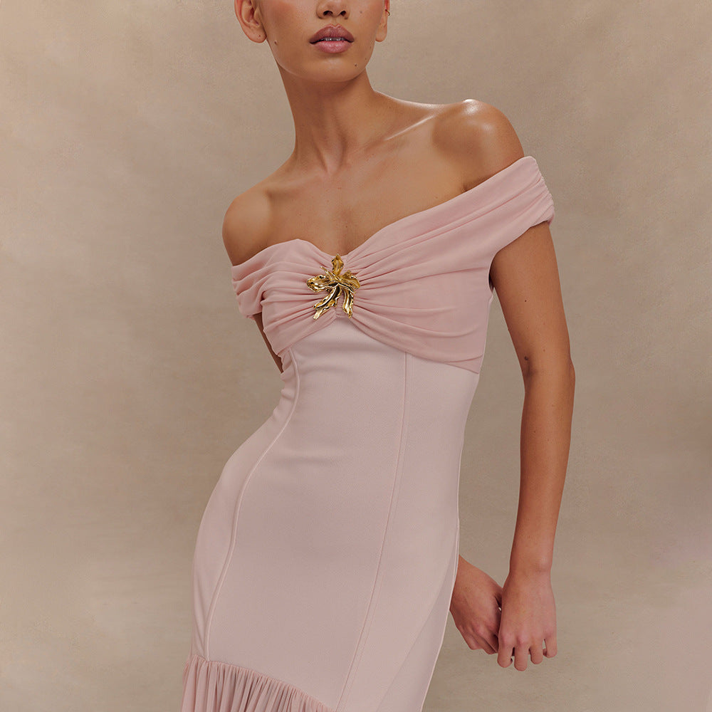Captivating Blush Twilight Evening Dress – Full Length