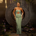 Graceful Jade Ritual Evening Dress – Front View