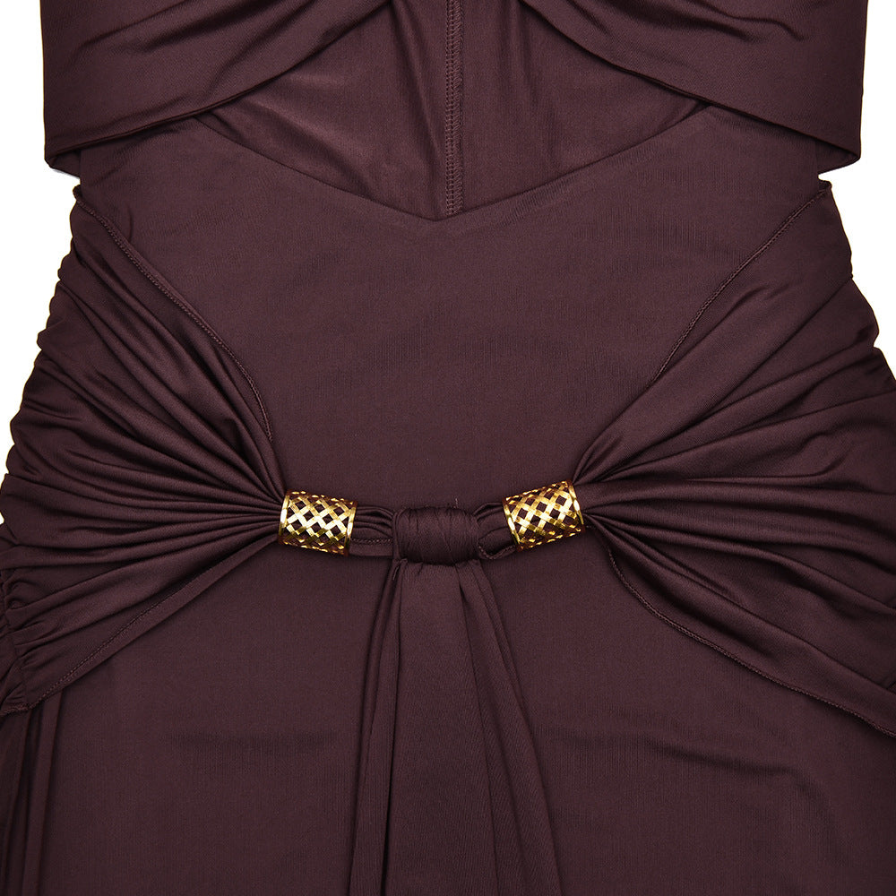 Graceful Jade Ritual Evening Dress – Model View
