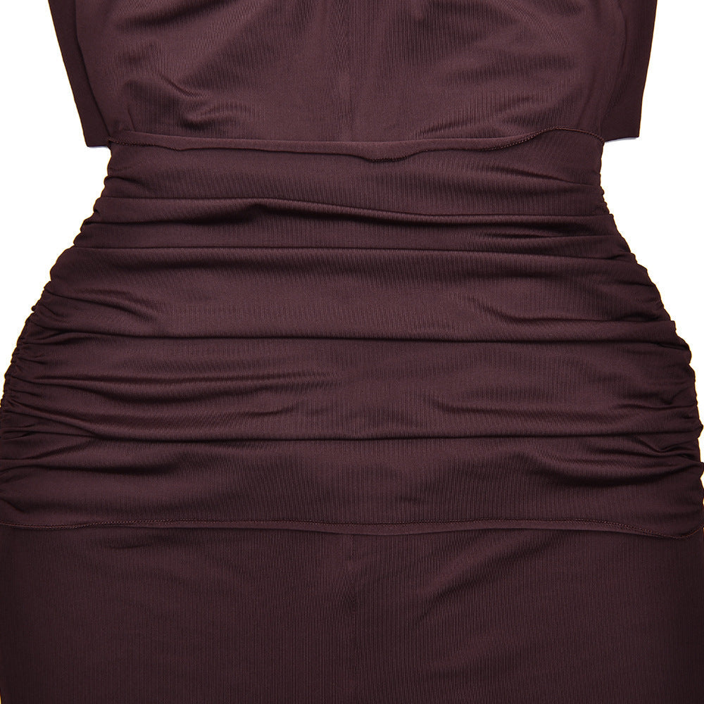 Graceful Jade Ritual Evening Dress – Worn View