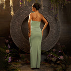Graceful Jade Ritual Evening Dress – Side View