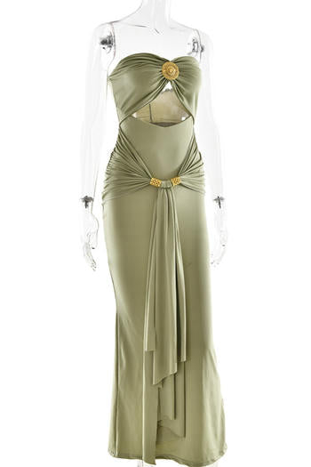 Graceful Jade Ritual Evening Dress – Model View