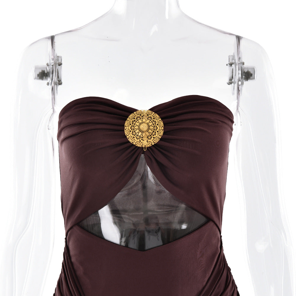 Graceful Jade Ritual Evening Dress – Side View