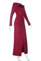 Captivating Crimson Whisper Maxi Evening Dress – Close Up
