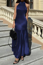 Radiant Midnight Ascend Maxi Evening Dress – Front View