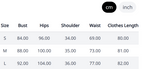 Ivory Heart Sculpt Dress – Size Chart