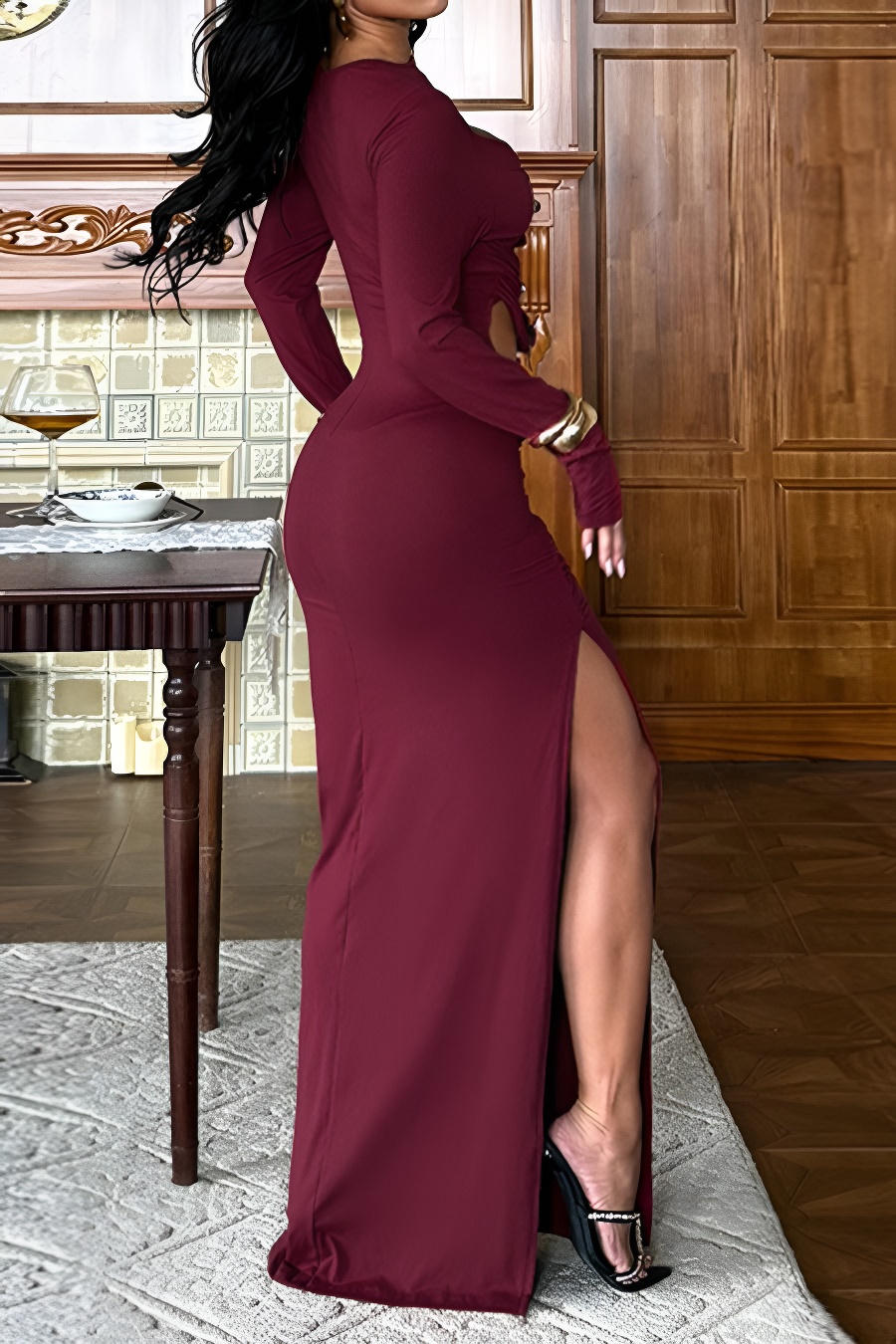 Exquisite Forbidden Curve Evening Dress – Full Length