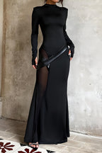 Radiant Noir Ritual Evening Dress – Full Length
