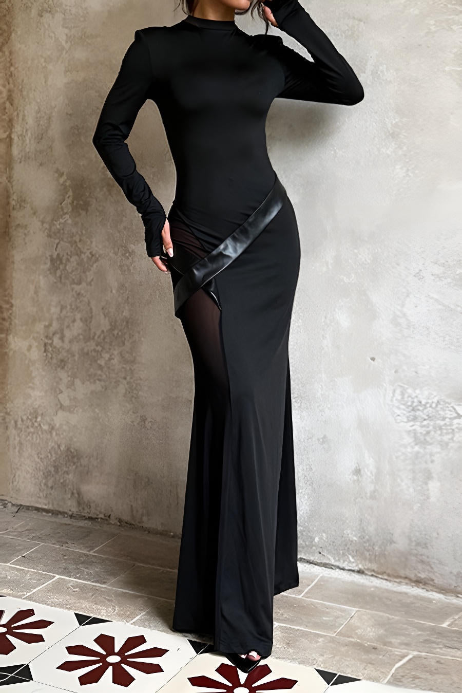 Radiant Noir Ritual Evening Dress – Back View