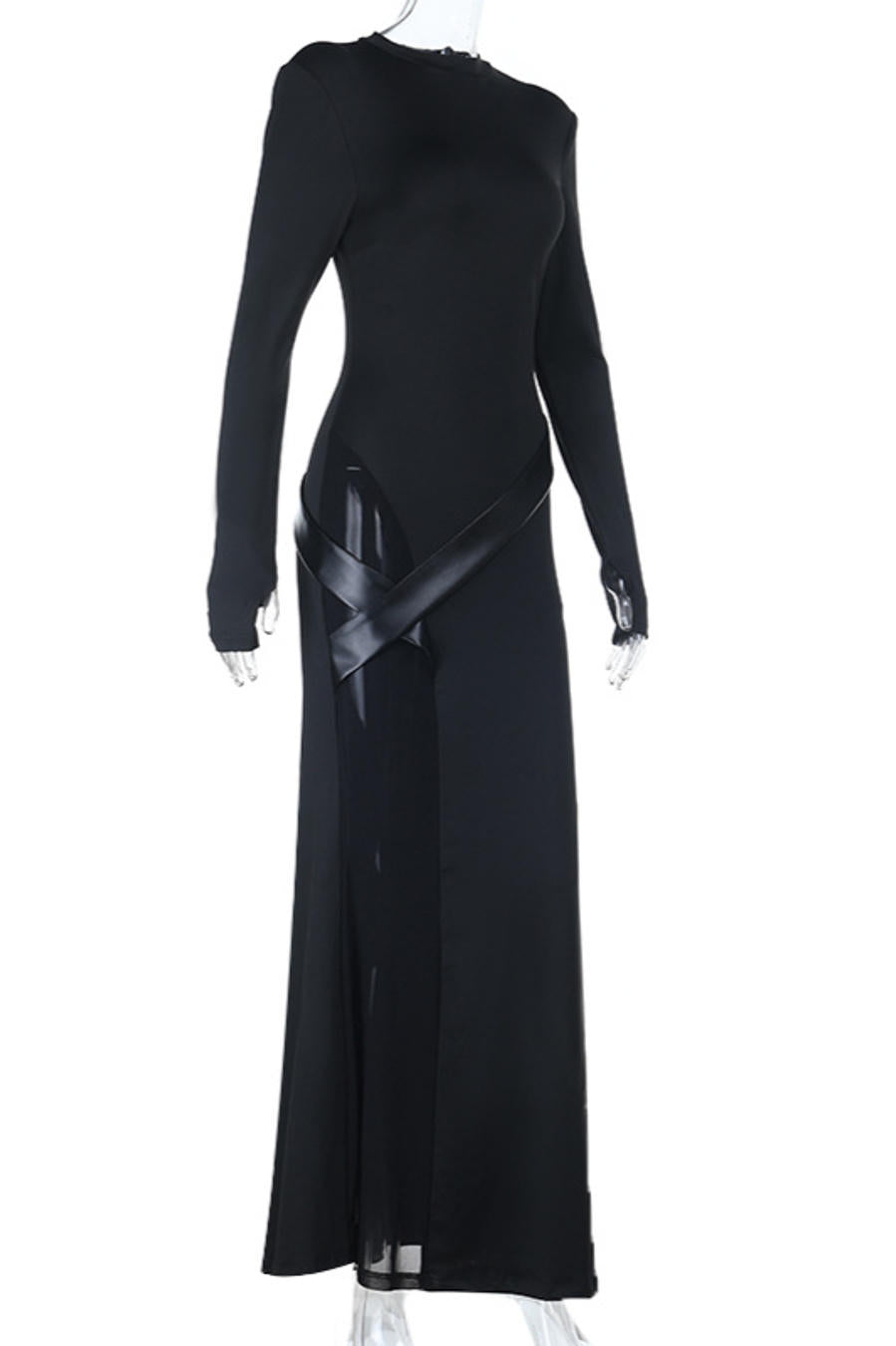 Radiant Noir Ritual Evening Dress – Texture Detail